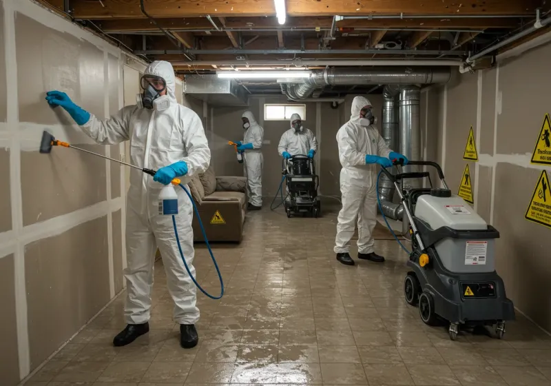 Basement Moisture Removal and Structural Drying process in Gulf Shores, AL